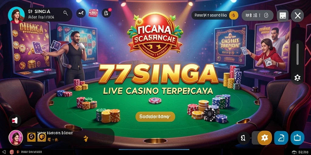 Tampilan gameplay Live Casino yang menarik dan interaktif di 77SINGA.