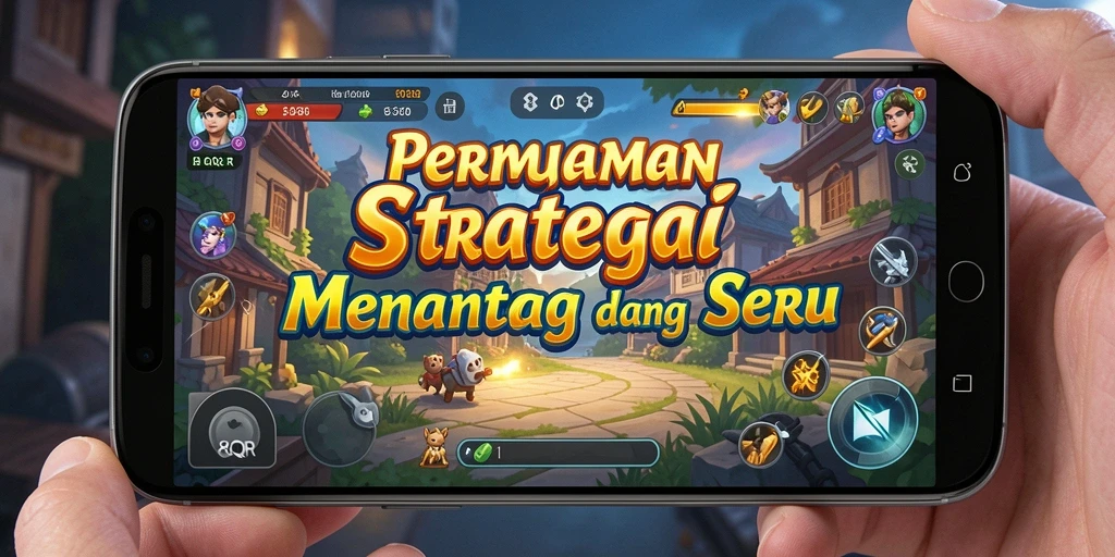 Tampilan gameplay strategis yang mendalam dalam 8QR.