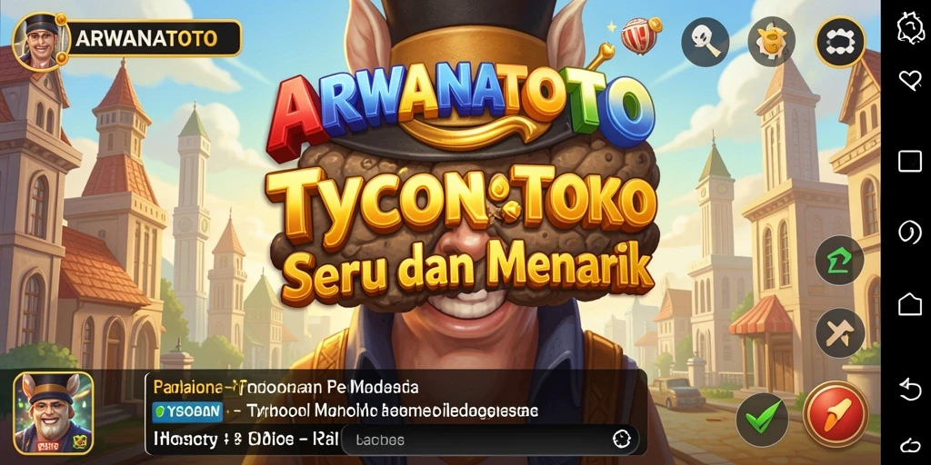 Tampilan menarik dari gameplay ARWANATOTO yang menggambarkan bisnis yang berkembang.