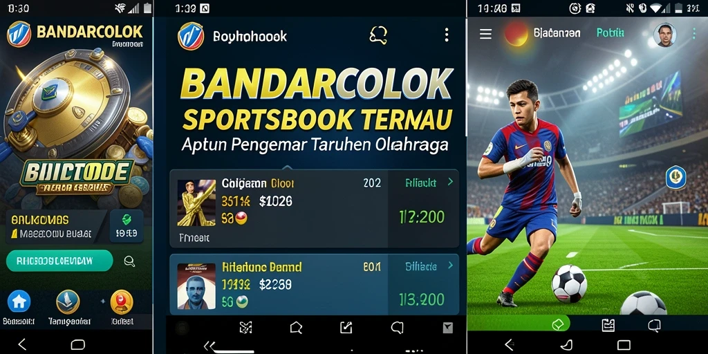 Tampilan antarmuka utama BANDARCOLOK dengan fitur taruhan olahraga.