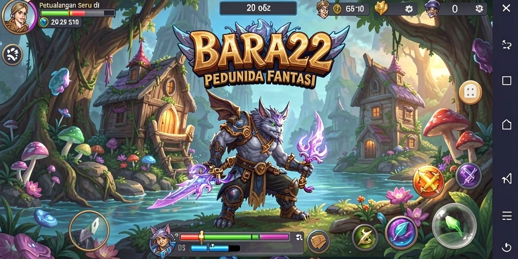Screenshot utama BARA22 menampilkan aksi petualangan yang mendebarkan.