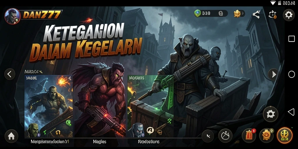 Screenshot utama menunjukkan ketegangan gameplay dalam suasana horor.