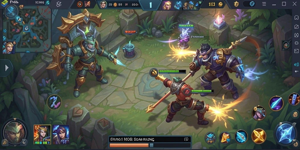 Tampilan gameplay MOBA yang menegangkan di FW66.