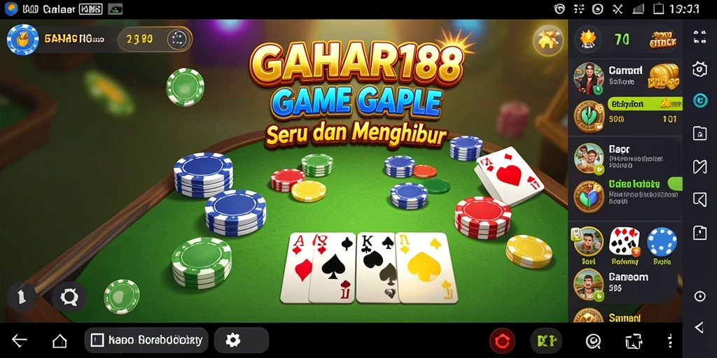 Screenshot GAHAR188 menampilkan gameplay seru Gaple dengan grafis menawan.
