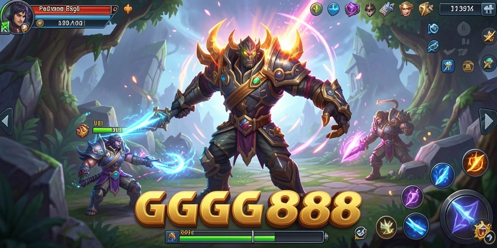 Tangkapan layar GGG888 yang menampilkan aksi dan petualangan MMORPG.