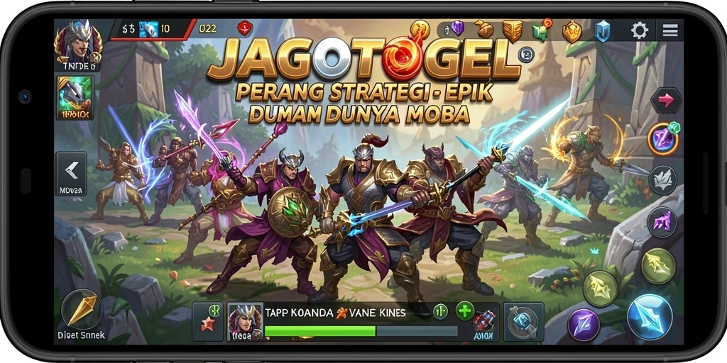 Tampilan aksi seru dalam gameplay MOBA JAGOTOGEL.