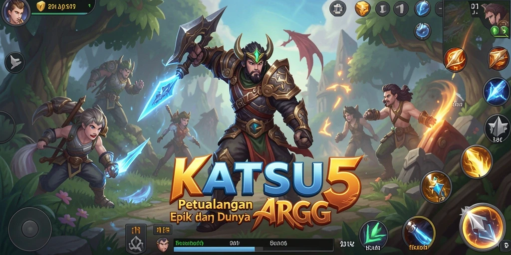 Tampilan gameplay epik KATSU5 dengan pertarungan yang mendebarkan.
