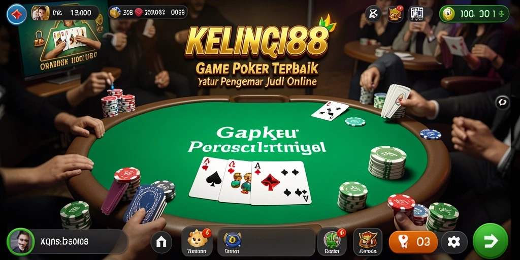 Tampilan gameplay KELINCI88 saat bermain poker online.