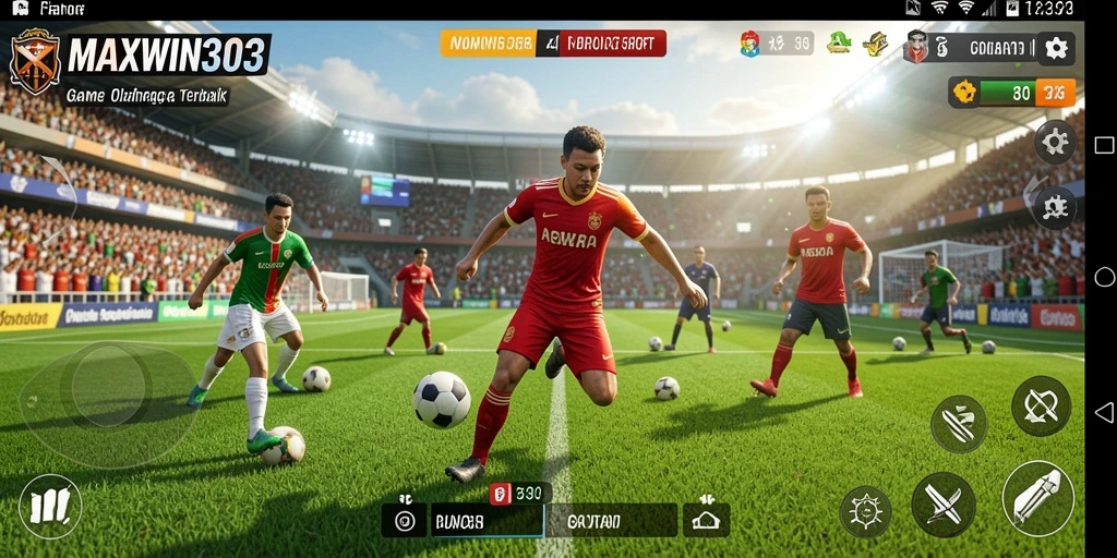 Tampilan gameplay olahraga yang mendebarkan dan penuh aksi.