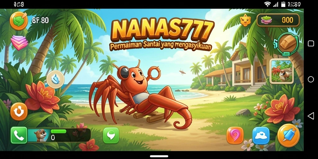 Tampilan gameplay NANAS777 yang ceria dan menghibur.