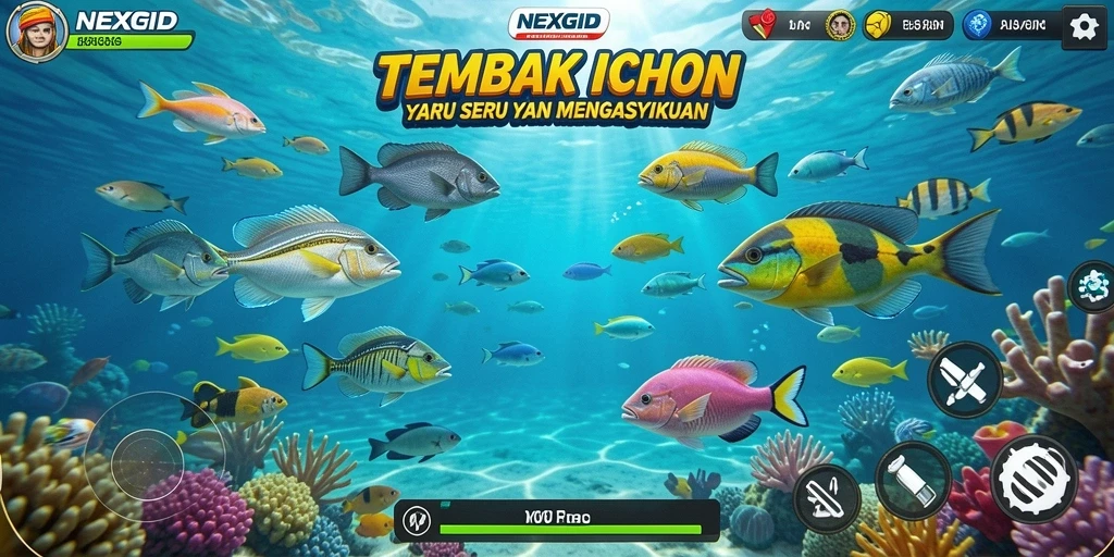 Screenshot gameplay Tembak Ikan NEXGID yang menampilkan serunya menembak ikan.