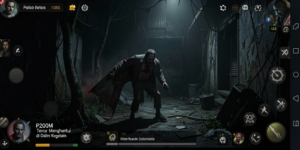 Tangkapan layar gameplay P200M dengan suasana mencekam.