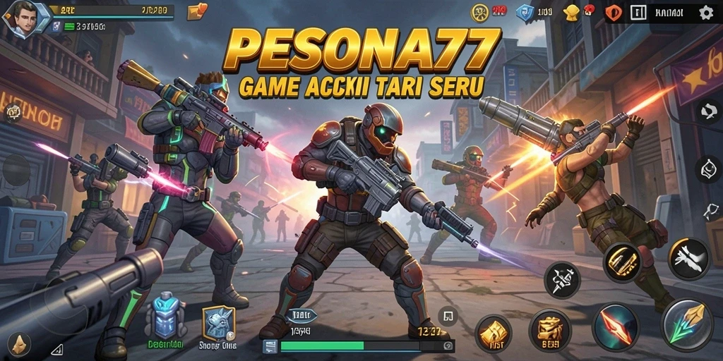 Screenshot utama PESONA77 yang menampilkan momen aksi seru dan gameplay.