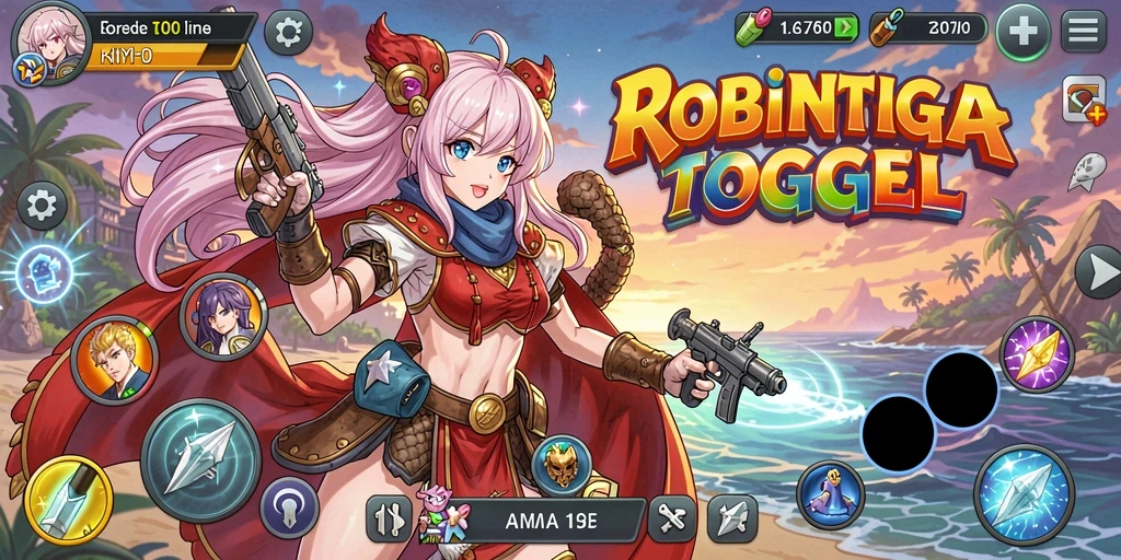 Gameplay ROBINTOGEL menawarkan pertarungan seru dan karakter menawan.