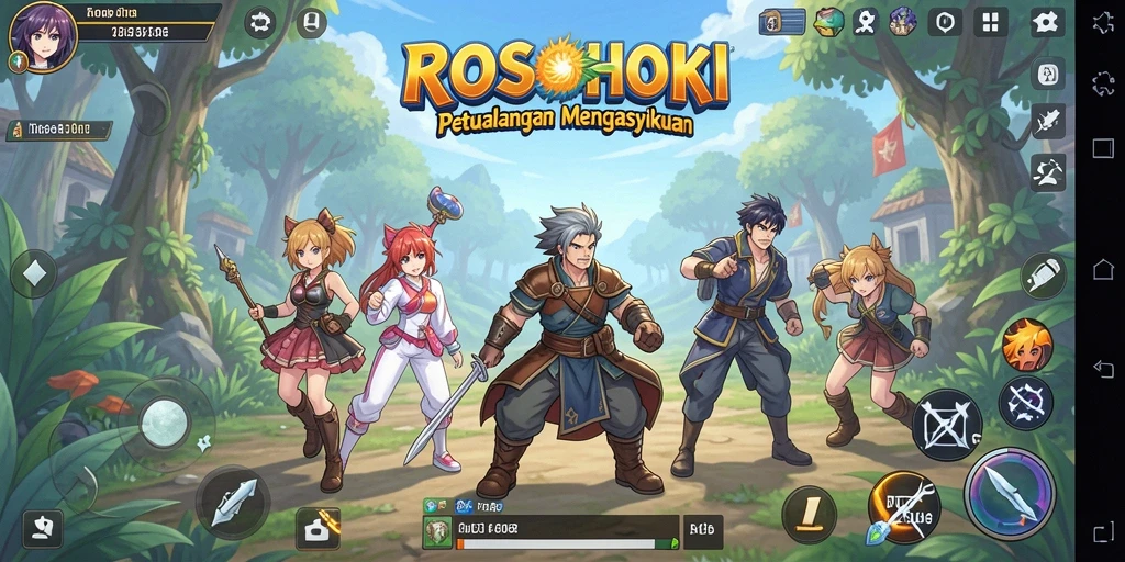 Gameplay ROSOHOKI dengan karakter anime yang menarik.