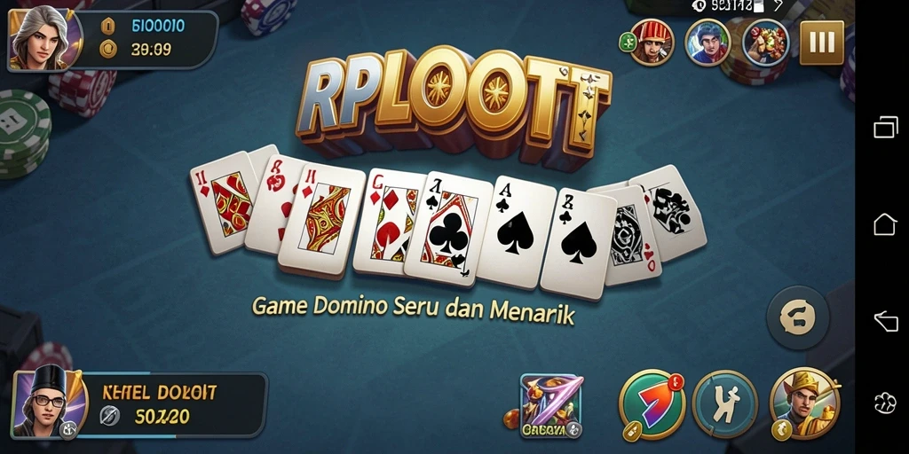 Tampilan gameplay seru Domino RPLOOT dengan fitur interaktif.