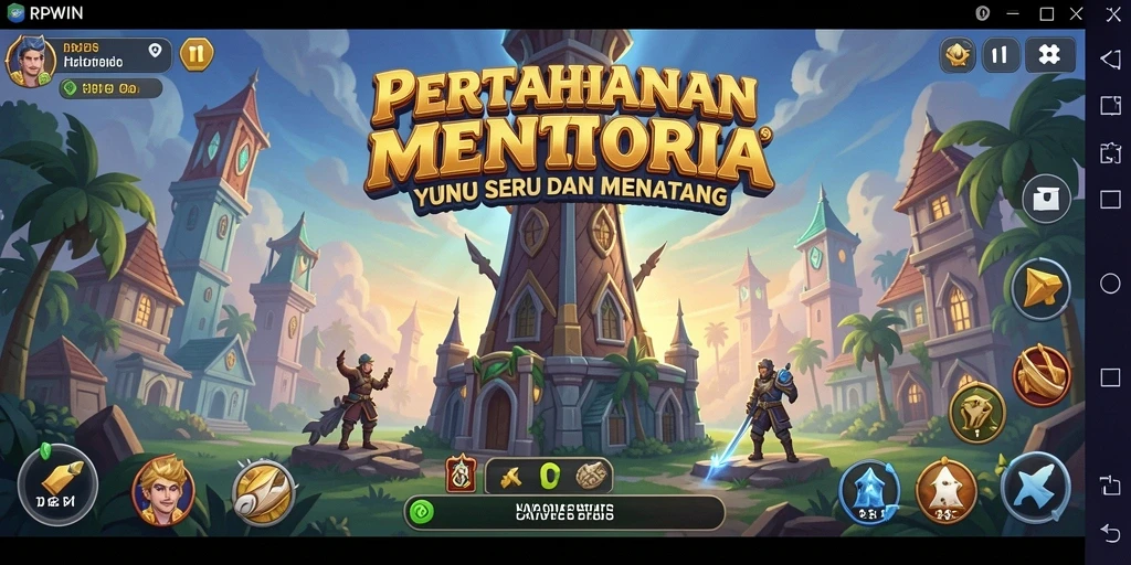 Gameplay seru RPWIN dengan pertahanan menara yang strategis.