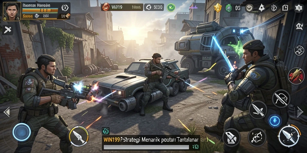 Tampilan gameplay strategis yang mengesankan dan penuh aksi.