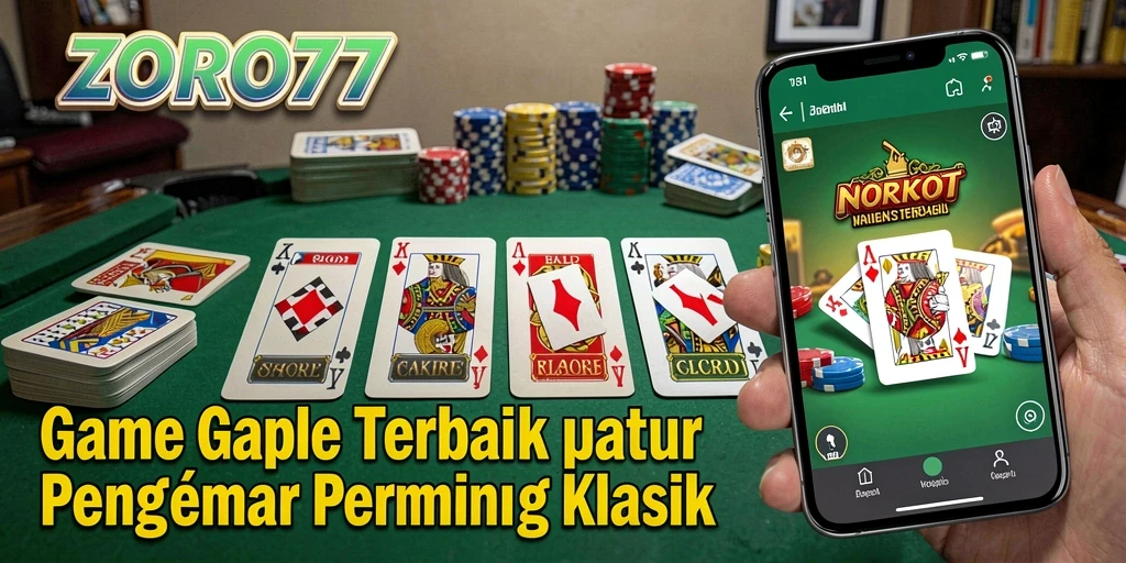 Tampilan gameplay Gaple yang seru dan menarik di ZORO77.