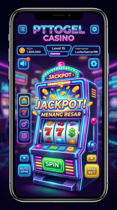 Tangkapan layar pttogel dengan menu utama aplikasi.